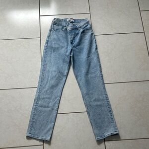 Abercrombie &Fitch Blue Women's Crossover 90s Straight Ultra High-Rise Jeans